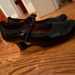 Y2K Indigo Black Patent Leather Mary Janes with Strap